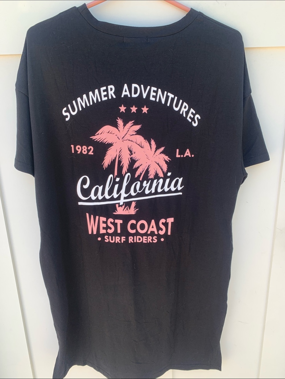 🆕 - Black Women's Short Sleeve Teeshirt Dress With California Graphics
